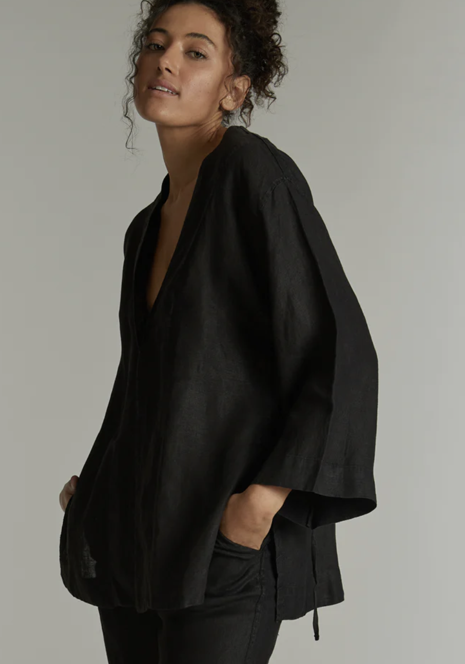Hemp Relaxed Jacket - Black