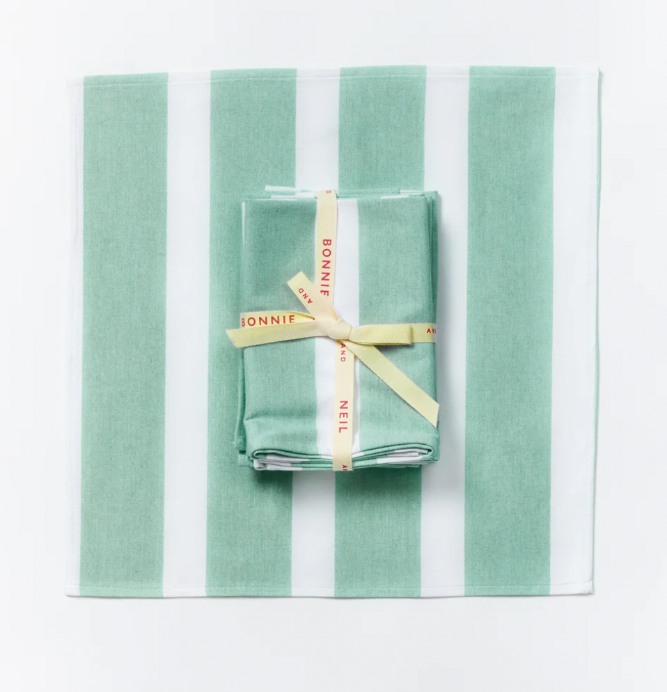 Napkin Set - Florence Stripe Green