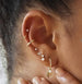 14KT Peaceful Moon Hoops