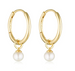Pearl Charm Huggie Hoop Earrings