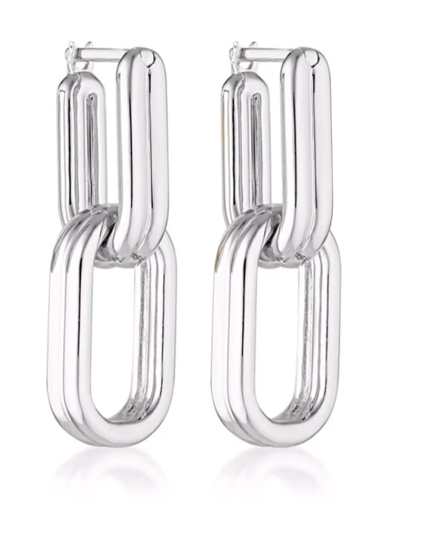 Twofold Linked Hoop Earrings