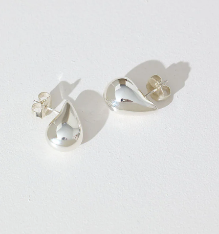 Small Hollow Form Tear Drop Earrings