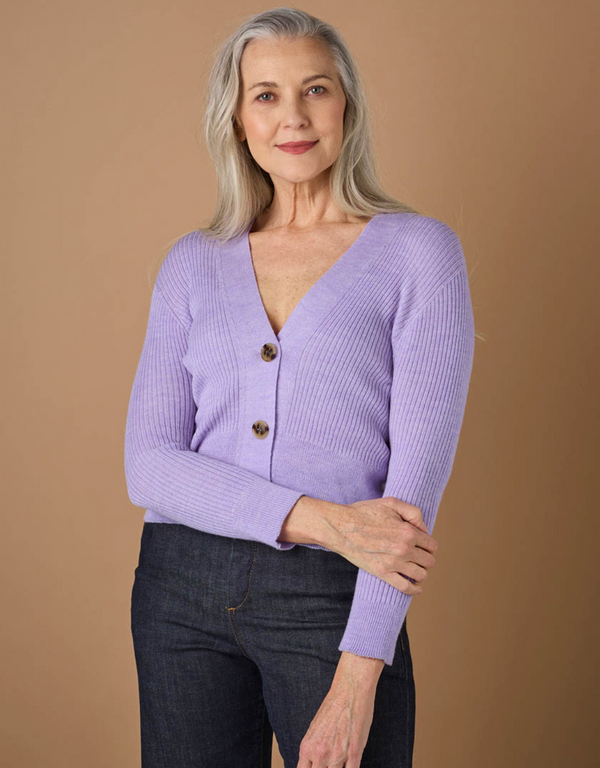 Wednesday Rib Crop Cardigan (Wool)