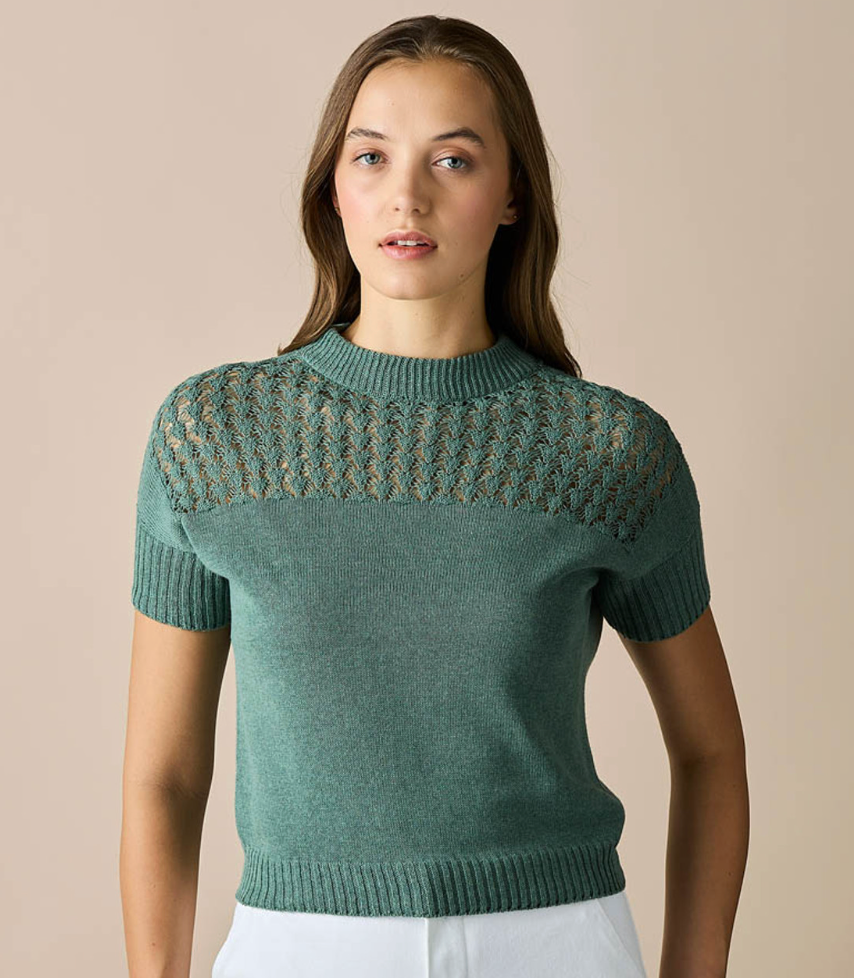 Ruby Crochet Short Sleeve Top