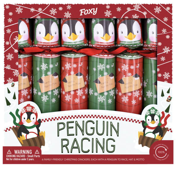 Penguin Racing - Christmas Crackers (Set of 6)