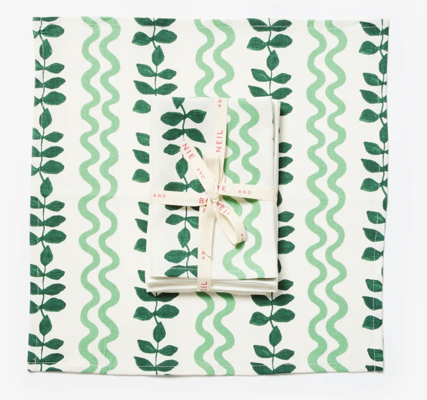 Napkin Set - Ferns & Waves