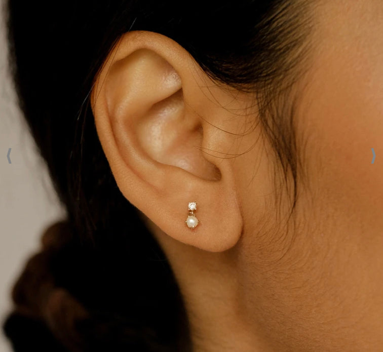 14KT Tranquility Diamond Single Earrings