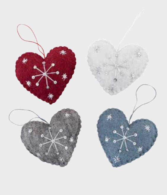 Felt Heart with Snow Stitch